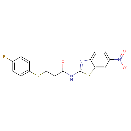 3-[(4-fluorophenyl)sulfanyl]-N-(6-nitro-1,3-benzothiazol-2-yl)propanamide