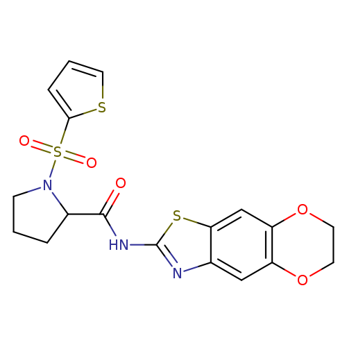 N-{10,13-dioxa-4-thia-6-azatricyclo[7.4.0.0^{3,7}]trideca-1,3(7),5,8-tetraen-5-yl}-1-(thiophene-2-sulfonyl)pyrrolidine-2-carboxamide