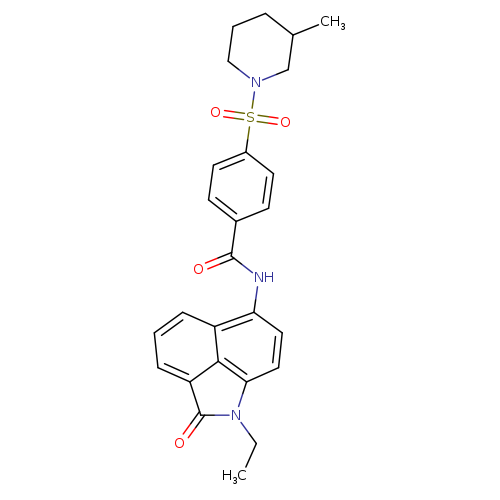 N-{2-ethyl-3-oxo-2-azatricyclo[6.3.1.0^{4,12}]dodeca-1(11),4,6,8(12),9-pentaen-9-yl}-4-[(3-methylpiperidin-1-yl)sulfonyl]benzamide