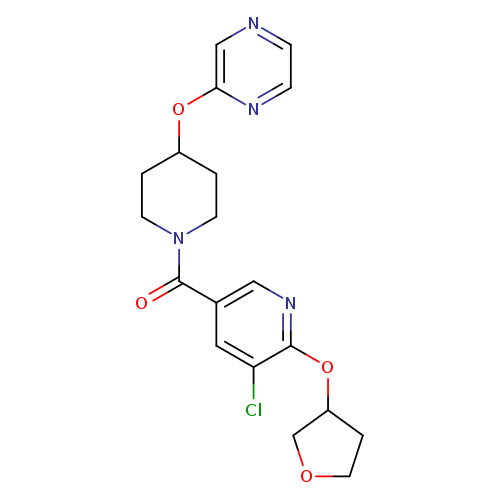 2-({1-[5-chloro-6-(oxolan-3-yloxy)pyridine-3-carbonyl]piperidin-4-yl}oxy)pyrazine