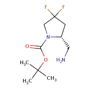1-Pyrrolidinecarboxylic acid, 2-(aminomethyl)-4,4-difluoro-, 1,1-dimethylethyl ester, (2R)-
