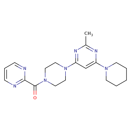 2-methyl-4-(piperidin-1-yl)-6-[4-(pyrimidine-2-carbonyl)piperazin-1-yl]pyrimidine