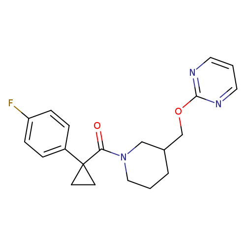 2-({1-[1-(4-fluorophenyl)cyclopropanecarbonyl]piperidin-3-yl}methoxy)pyrimidine