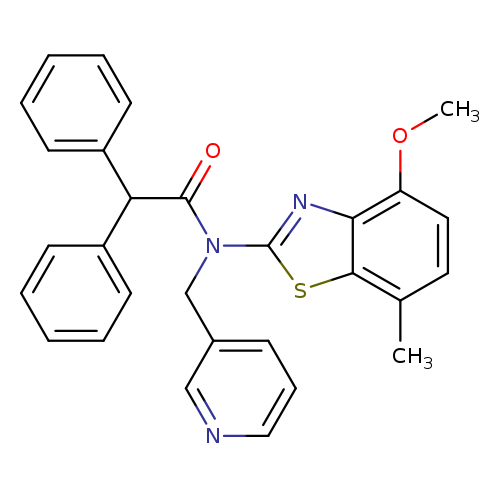 N-(4-methoxy-7-methyl-1,3-benzothiazol-2-yl)-2,2-diphenyl-N-[(pyridin-3-yl)methyl]acetamide