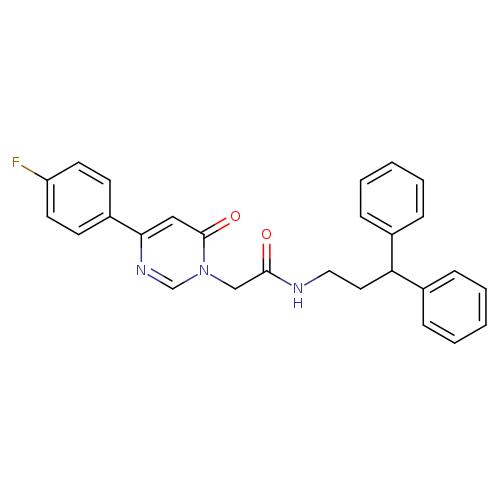 N-(3,3-diphenylpropyl)-2-[4-(4-fluorophenyl)-6-oxo-1,6-dihydropyrimidin-1-yl]acetamide