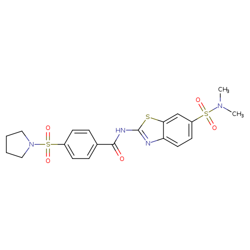 N-[6-(dimethylsulfamoyl)-1,3-benzothiazol-2-yl]-4-(pyrrolidine-1-sulfonyl)benzamide