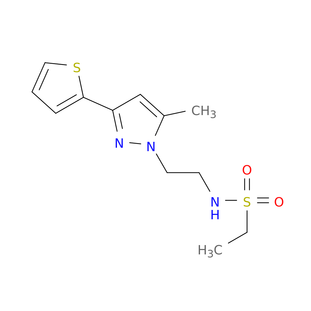 N-{2-[5-methyl-3-(thiophen-2-yl)-1H-pyrazol-1-yl]ethyl}ethane-1-sulfonamide