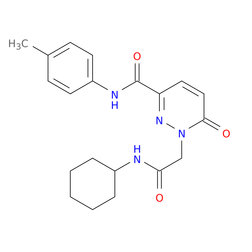 1-[(cyclohexylcarbamoyl)methyl]-N-(4-methylphenyl)-6-oxo-1,6-dihydropyridazine-3-carboxamide