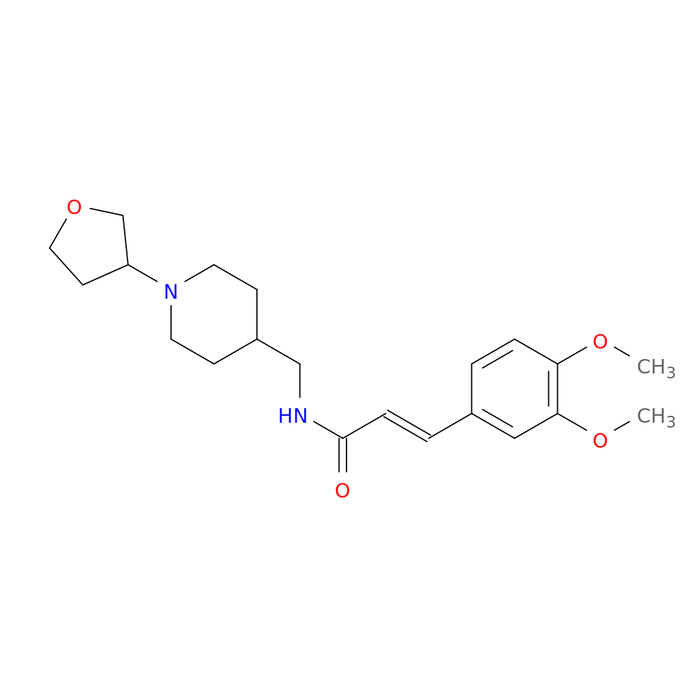 (2E)-3-(3,4-dimethoxyphenyl)-N-{[1-(oxolan-3-yl)piperidin-4-yl]methyl}prop-2-enamide