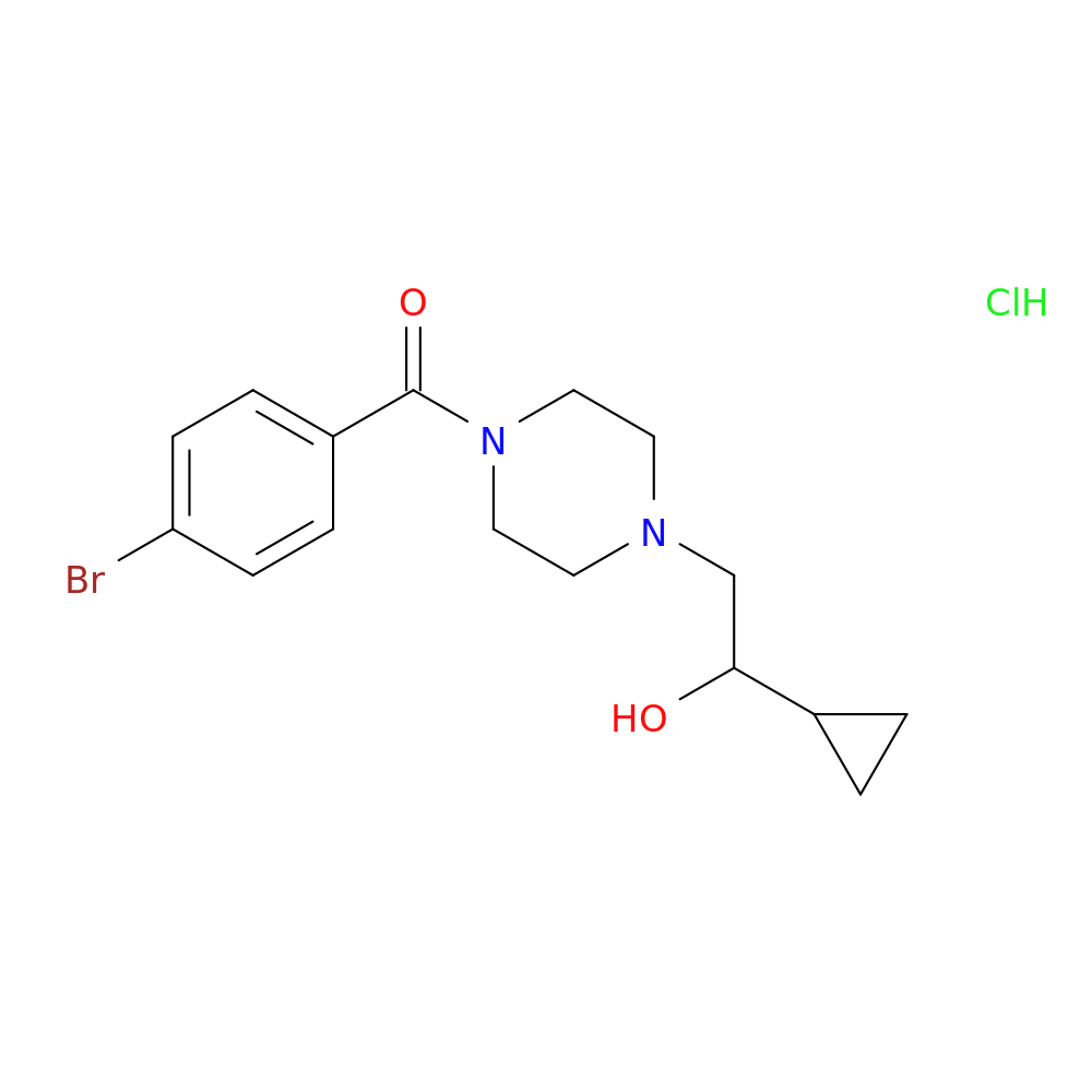 2-[4-(4-bromobenzoyl)piperazin-1-yl]-1-cyclopropylethan-1-ol hydrochloride