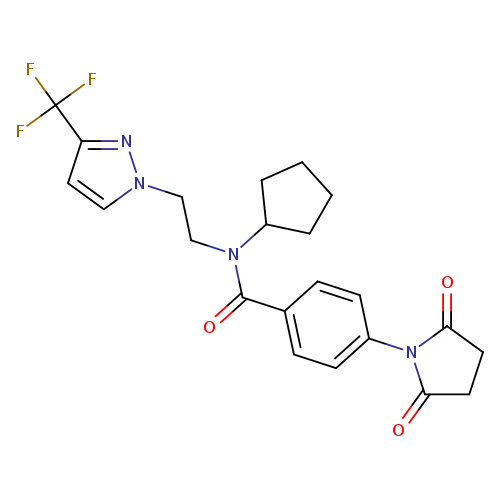 N-cyclopentyl-4-(2,5-dioxopyrrolidin-1-yl)-N-{2-[3-(trifluoromethyl)-1H-pyrazol-1-yl]ethyl}benzamide