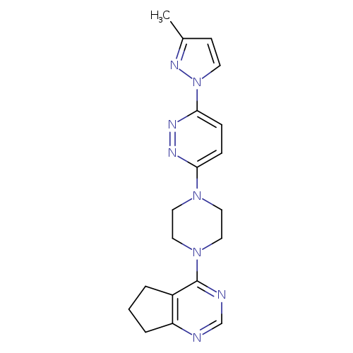3-(4-{5H,6H,7H-cyclopenta[d]pyrimidin-4-yl}piperazin-1-yl)-6-(3-methyl-1H-pyrazol-1-yl)pyridazine