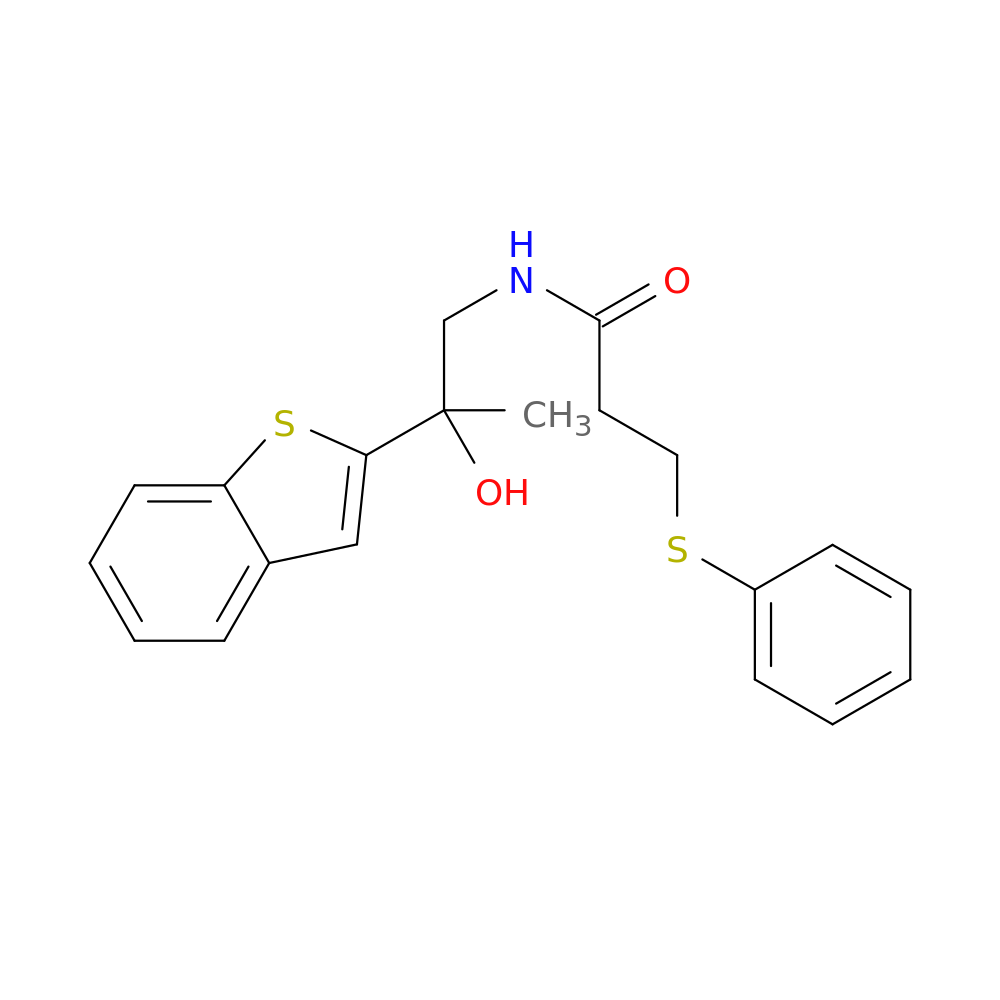 N-[2-(1-benzothiophen-2-yl)-2-hydroxypropyl]-3-(phenylsulfanyl)propanamide