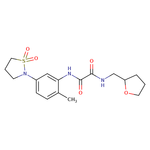 N'-[5-(1,1-dioxo-1lambda6,2-thiazolidin-2-yl)-2-methylphenyl]-N-[(oxolan-2-yl)methyl]ethanediamide