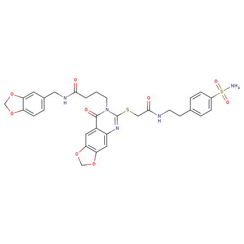 N-[(2H-1,3-benzodioxol-5-yl)methyl]-4-{8-oxo-6-[({[2-(4-sulfamoylphenyl)ethyl]carbamoyl}methyl)sulfanyl]-2H,7H,8H-[1,3]dioxolo[4,5-g]quinazolin-7-yl}butanamide
