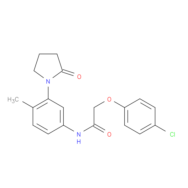 2-(4-chlorophenoxy)-N-[4-methyl-3-(2-oxopyrrolidin-1-yl)phenyl]acetamide