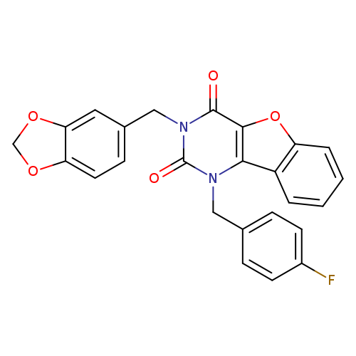 5-[(2H-1,3-benzodioxol-5-yl)methyl]-3-[(4-fluorophenyl)methyl]-8-oxa-3,5-diazatricyclo[7.4.0.0^{2,7}]trideca-1(9),2(7),10,12-tetraene-4,6-dione