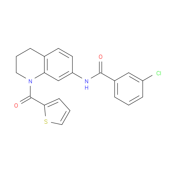 3-chloro-N-[1-(thiophene-2-carbonyl)-1,2,3,4-tetrahydroquinolin-7-yl]benzamide