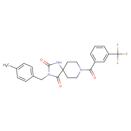 3-[(4-methylphenyl)methyl]-8-[3-(trifluoromethyl)benzoyl]-1,3,8-triazaspiro[4.5]decane-2,4-dione