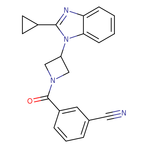 3-[3-(2-cyclopropyl-1H-1,3-benzodiazol-1-yl)azetidine-1-carbonyl]benzonitrile