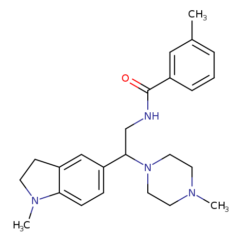 3-methyl-N-[2-(1-methyl-2,3-dihydro-1H-indol-5-yl)-2-(4-methylpiperazin-1-yl)ethyl]benzamide