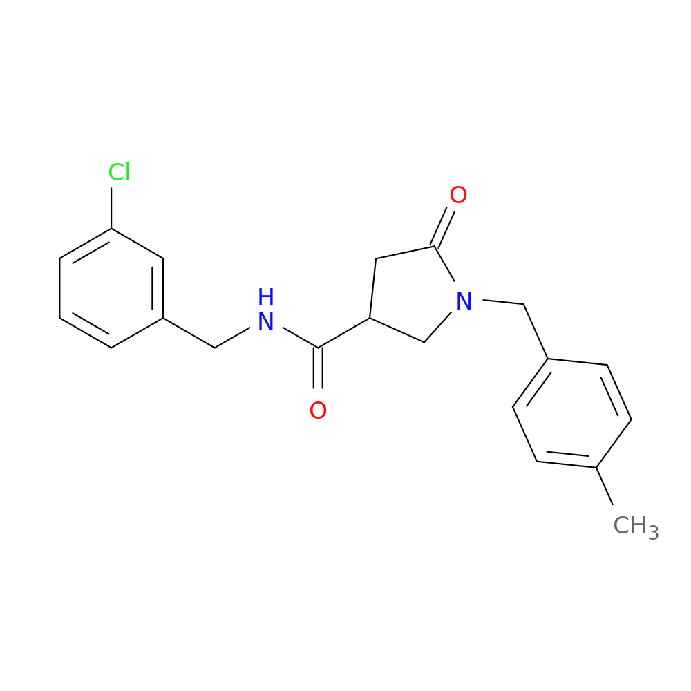 N-[(3-chlorophenyl)methyl]-1-[(4-methylphenyl)methyl]-5-oxopyrrolidine-3-carboxamide