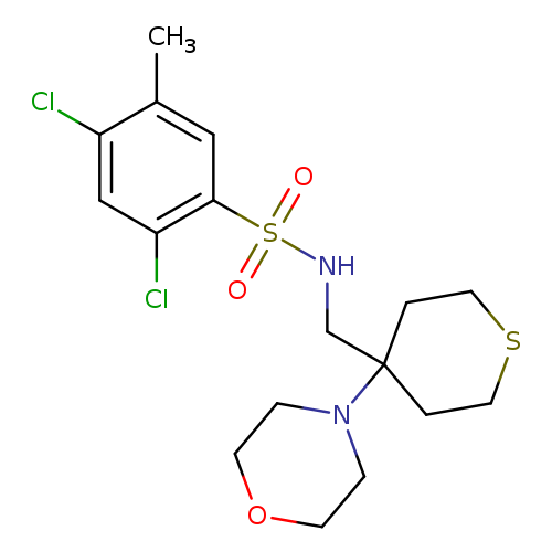 2,4-dichloro-5-methyl-N-{[4-(morpholin-4-yl)thian-4-yl]methyl}benzene-1-sulfonamide