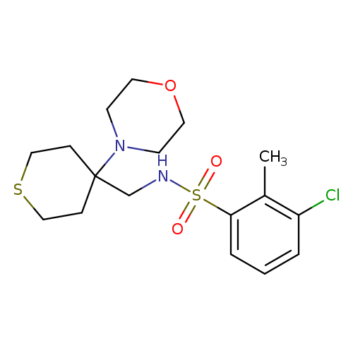 3-chloro-2-methyl-N-{[4-(morpholin-4-yl)thian-4-yl]methyl}benzene-1-sulfonamide