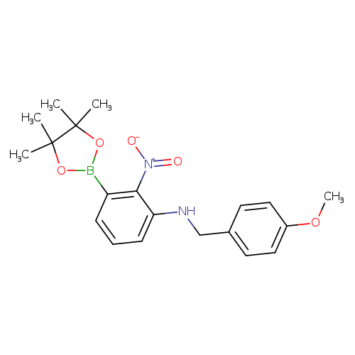 N-[(4-Methoxyphenyl)methyl]-2-nitro-3-(tetramethyl-1,3,2-dioxaborolan-2-yl)aniline