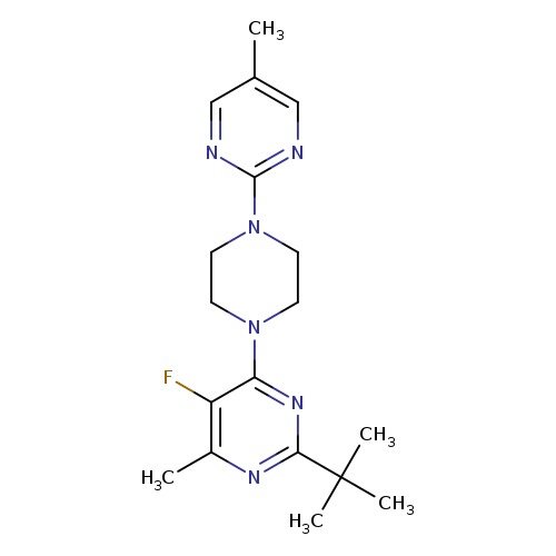 2-tert-butyl-5-fluoro-4-methyl-6-[4-(5-methylpyrimidin-2-yl)piperazin-1-yl]pyrimidine