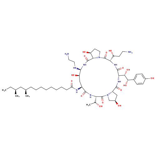 1-[(4R,5S)-5-[(2-Aminoethyl)amino]-N2-[(10R,12S)-10,12-dimethyl-1-oxotetradecyl]-4-hydroxy-L-ornithine]-5-[(3R)-3-hydroxy-L-ornithine]pneumocandin B0