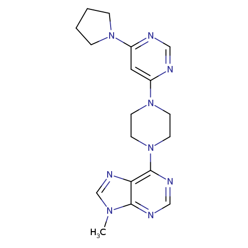 9-methyl-6-{4-[6-(pyrrolidin-1-yl)pyrimidin-4-yl]piperazin-1-yl}-9H-purine