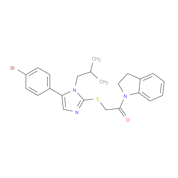 2-{[5-(4-bromophenyl)-1-(2-methylpropyl)-1H-imidazol-2-yl]sulfanyl}-1-(2,3-dihydro-1H-indol-1-yl)ethan-1-one