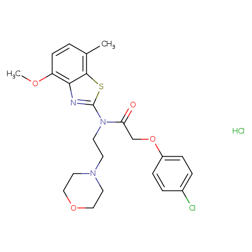 2-(4-chlorophenoxy)-N-(4-methoxy-7-methyl-1,3-benzothiazol-2-yl)-N-[2-(morpholin-4-yl)ethyl]acetamide hydrochloride