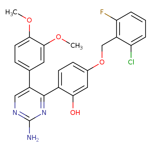 2-[2-amino-5-(3,4-dimethoxyphenyl)pyrimidin-4-yl]-5-[(2-chloro-6-fluorophenyl)methoxy]phenol