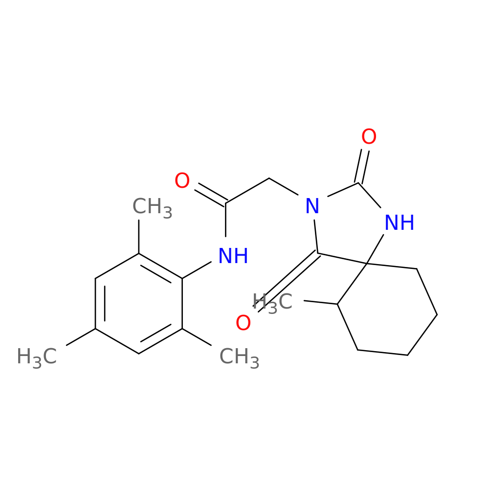 2-{6-methyl-2,4-dioxo-1,3-diazaspiro[4.5]decan-3-yl}-N-(2,4,6-trimethylphenyl)acetamide