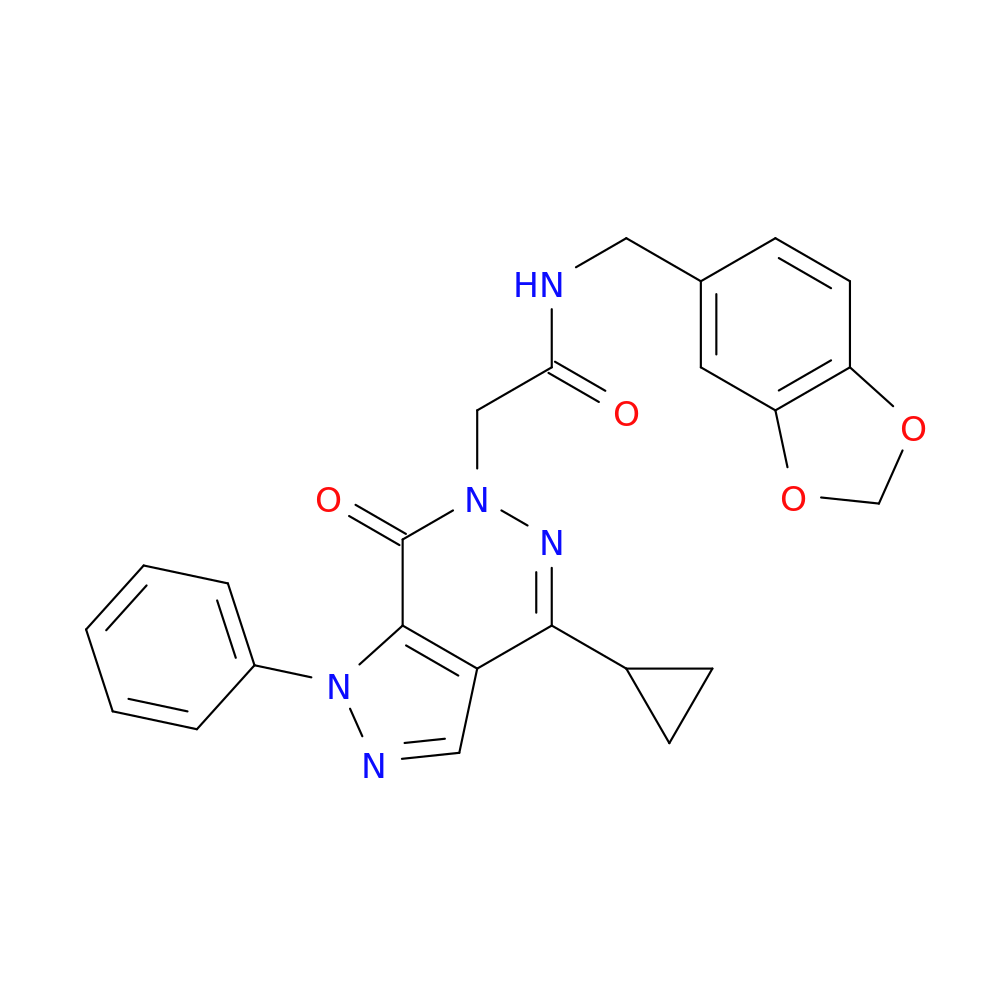 N-[(2H-1,3-benzodioxol-5-yl)methyl]-2-{4-cyclopropyl-7-oxo-1-phenyl-1H,6H,7H-pyrazolo[3,4-d]pyridazin-6-yl}acetamide