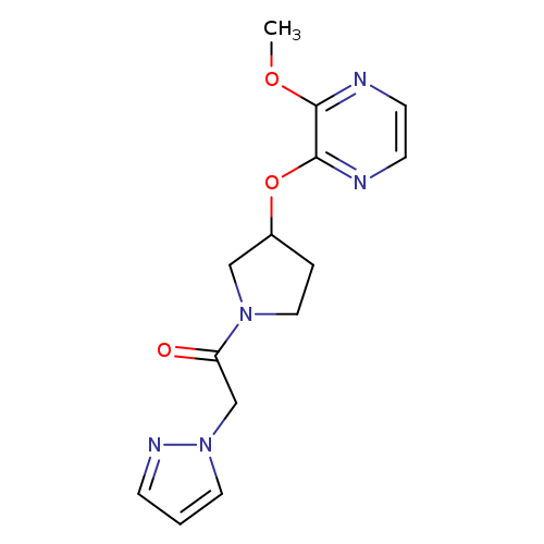 1-{3-[(3-methoxypyrazin-2-yl)oxy]pyrrolidin-1-yl}-2-(1H-pyrazol-1-yl)ethan-1-one