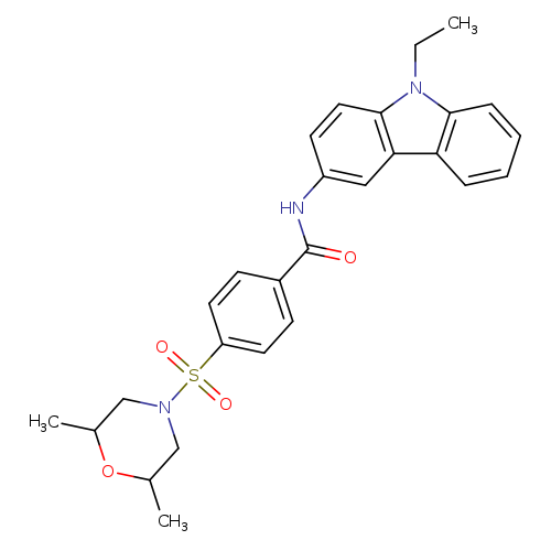 4-[(2,6-dimethylmorpholin-4-yl)sulfonyl]-N-(9-ethyl-9H-carbazol-3-yl)benzamide