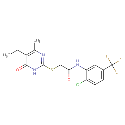 N-[2-chloro-5-(trifluoromethyl)phenyl]-2-[(5-ethyl-4-methyl-6-oxo-1,6-dihydropyrimidin-2-yl)sulfanyl]acetamide