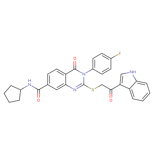 N-cyclopentyl-3-(4-fluorophenyl)-2-{[2-(1H-indol-3-yl)-2-oxoethyl]sulfanyl}-4-oxo-3,4-dihydroquinazoline-7-carboxamide