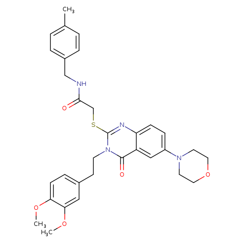 2-({3-[2-(3,4-dimethoxyphenyl)ethyl]-6-(morpholin-4-yl)-4-oxo-3,4-dihydroquinazolin-2-yl}sulfanyl)-N-[(4-methylphenyl)methyl]acetamide