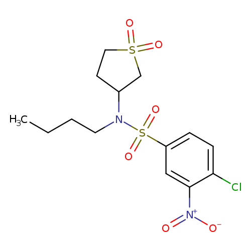 N-butyl-4-chloro-N-(1,1-dioxo-1lambda6-thiolan-3-yl)-3-nitrobenzene-1-sulfonamide
