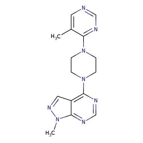 5-methyl-4-(4-{1-methyl-1H-pyrazolo[3,4-d]pyrimidin-4-yl}piperazin-1-yl)pyrimidine