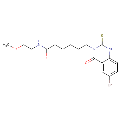 6-(6-bromo-4-oxo-2-sulfanylidene-1,2,3,4-tetrahydroquinazolin-3-yl)-N-(2-methoxyethyl)hexanamide