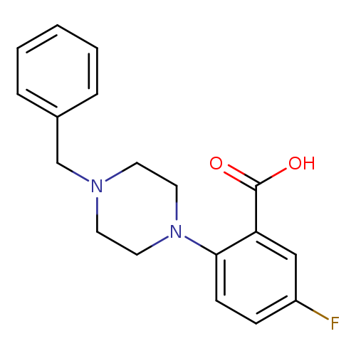 Benzoic acid, 5-fluoro-2-[4-(phenylmethyl)-1-piperazinyl]-