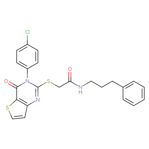 2-{[3-(4-chlorophenyl)-4-oxo-3H,4H-thieno[3,2-d]pyrimidin-2-yl]sulfanyl}-N-(3-phenylpropyl)acetamide