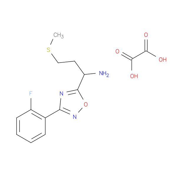 "1-(3-(2-fluorophenyl)-1,2,4-oxadiazol-5-yl)-3-(methylthio)propan-1-amine oxalate"