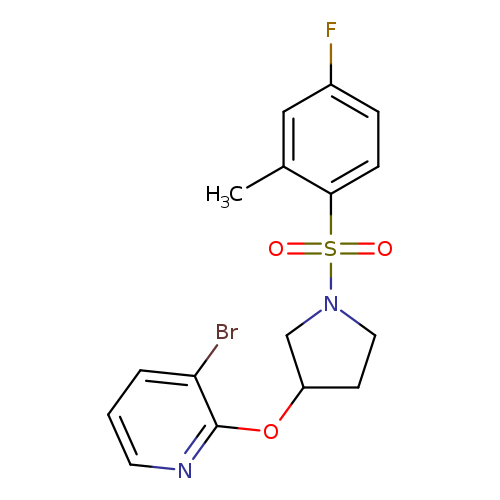3-bromo-2-{[1-(4-fluoro-2-methylbenzenesulfonyl)pyrrolidin-3-yl]oxy}pyridine