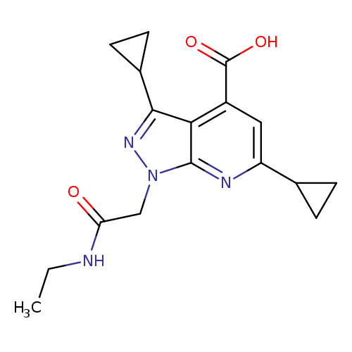 3,6-Dicyclopropyl-1-(2-(ethylamino)-2-oxoethyl)-1H-pyrazolo[3,4-b]pyridine-4-carboxylic acid